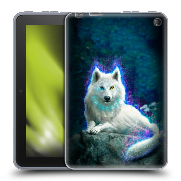 Anthony Christou Fantasy Art White Wolf Soft Gel Case for Amazon Fire 7 2022