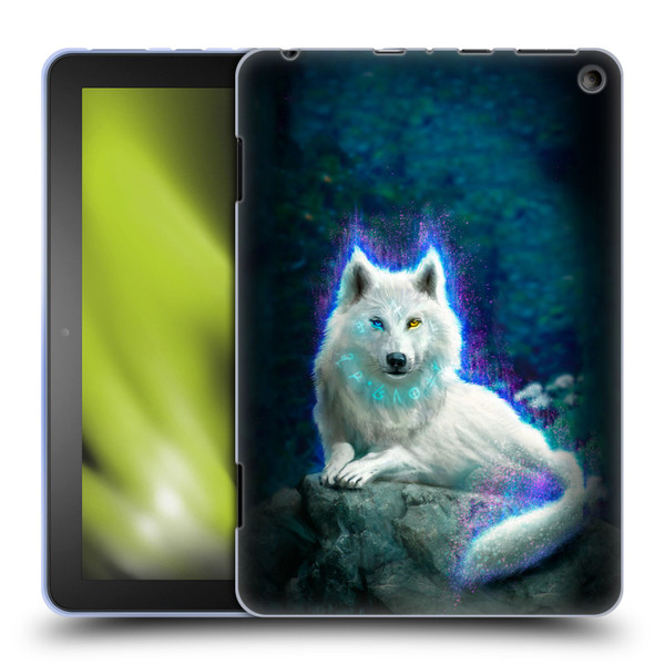 Anthony Christou Fantasy Art White Wolf Soft Gel Case for Amazon Fire HD 8/Fire HD 8 Plus 2020
