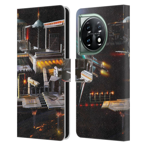 Anthony Christou Art Space Station Leather Book Wallet Case Cover For OnePlus 11 5G