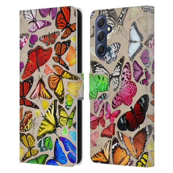 Anthony Christou Art Rainbow Butterflies Leather Book Wallet Case Cover For Samsung Galaxy M54 5G