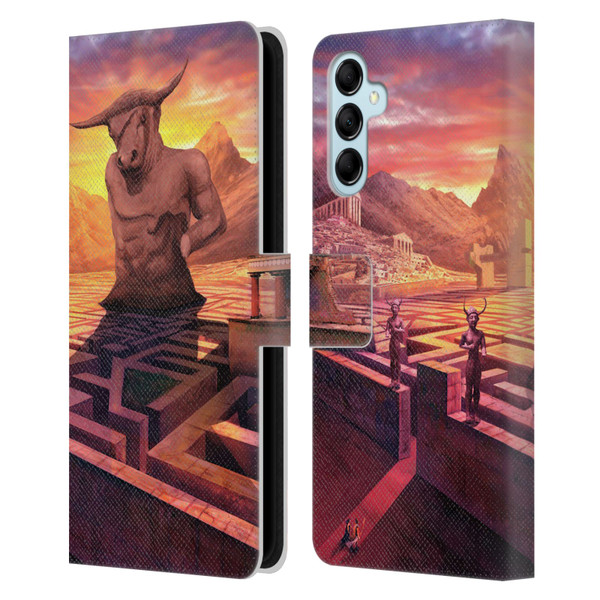 Anthony Christou Fantasy Art Minotaur In Labyrinth Leather Book Wallet Case Cover For Samsung Galaxy M14 5G