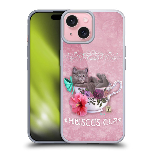 Ash Evans Graphics Hibiscus Tea Soft Gel Case for Apple iPhone 15
