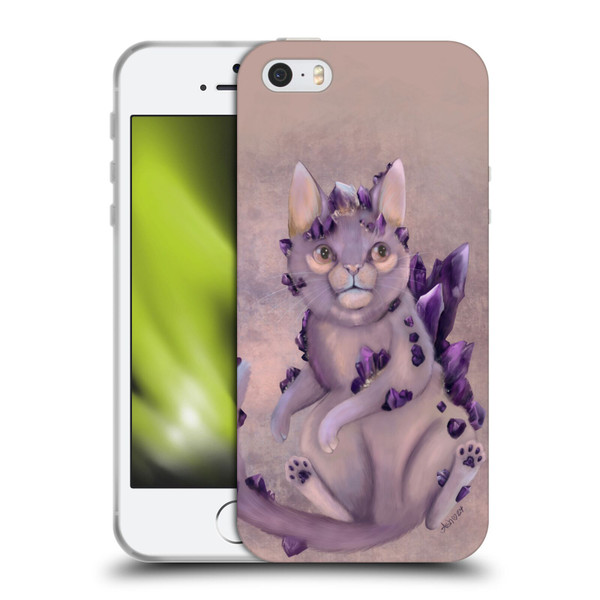 Ash Evans Graphics Amethyst Cat Soft Gel Case for Apple iPhone 5 / 5s / iPhone SE 2016