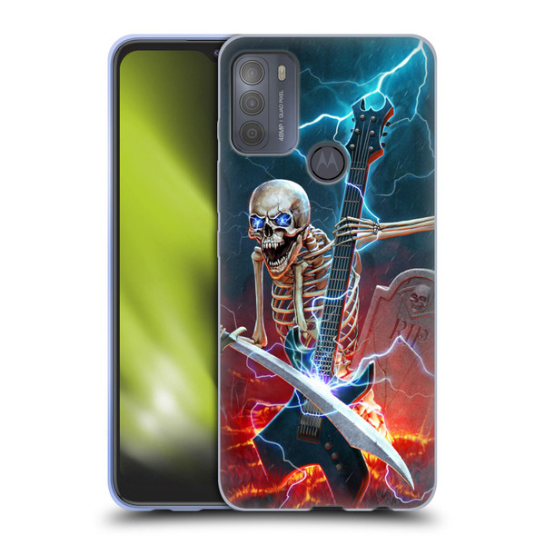 Christos Karapanos Key Art Metal Skeleton Soft Gel Case for Motorola Moto G50