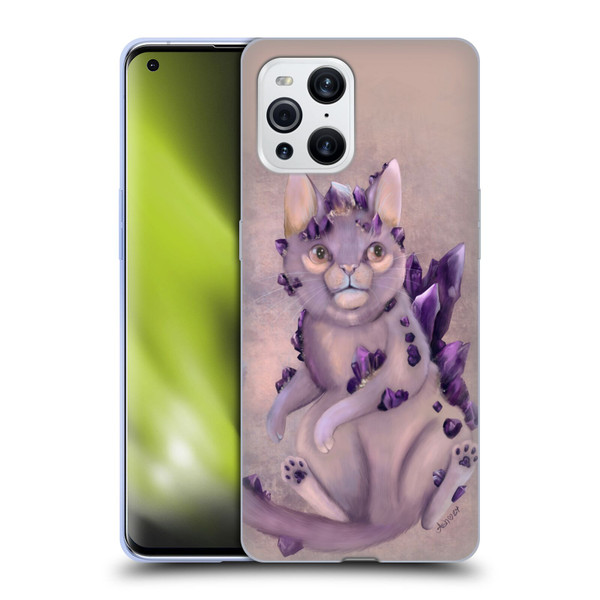 Ash Evans Graphics Amethyst Cat Soft Gel Case for OPPO Find X3 / Pro