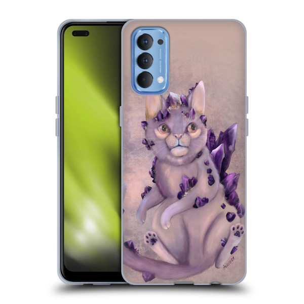 Ash Evans Graphics Amethyst Cat Soft Gel Case for OPPO Reno 4 5G