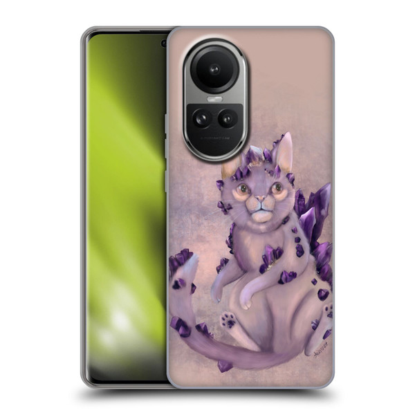 Ash Evans Graphics Amethyst Cat Soft Gel Case for OPPO Reno10 5G / Reno10 Pro 5G