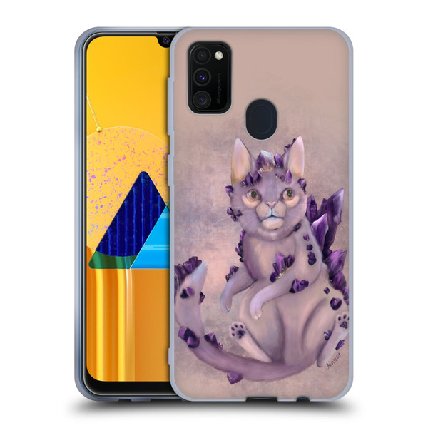 Ash Evans Graphics Amethyst Cat Soft Gel Case for Samsung Galaxy M30s (2019)/M21 (2020)