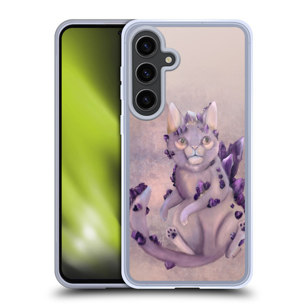 Ash Evans Graphics Amethyst Cat Soft Gel Case for Samsung Galaxy S24+ 5G