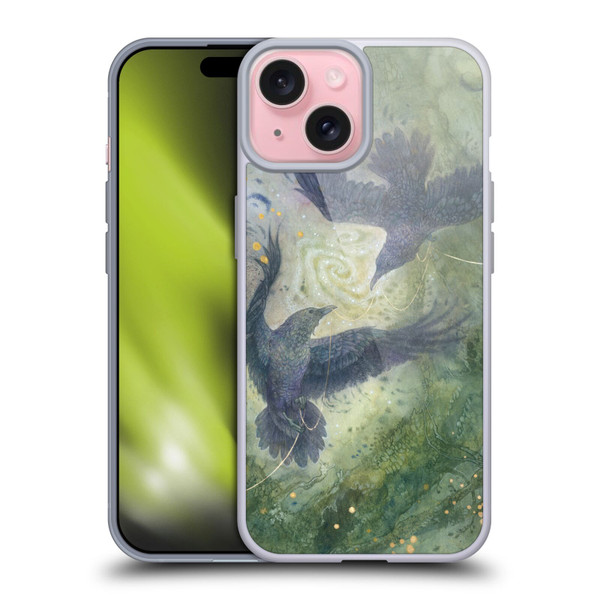 Stephanie Law Graphics Huginn And Muninn Soft Gel Case for Apple iPhone 15