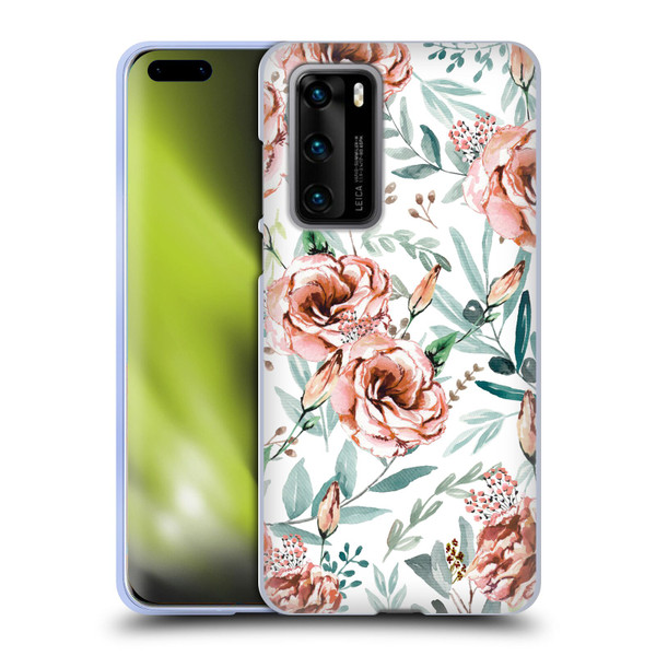 Anis Illustration Bloomers White Soft Gel Case for Huawei P40 5G