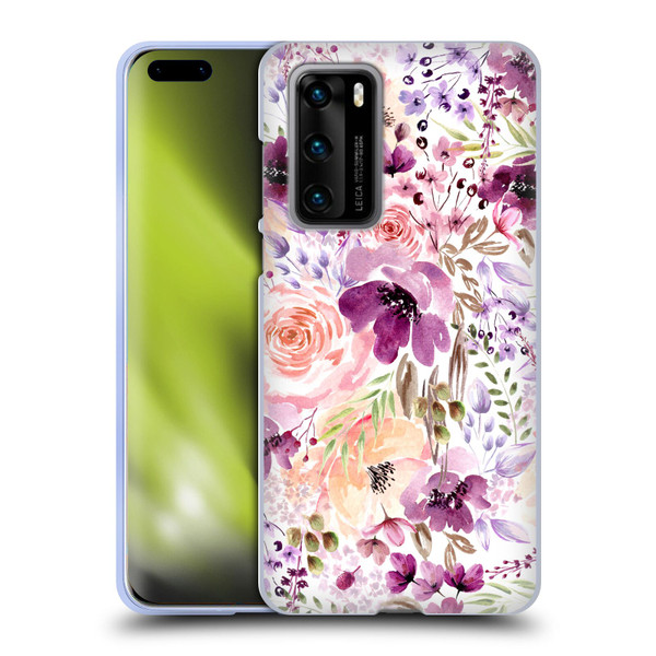 Anis Illustration Bloomers Floral Chaos Soft Gel Case for Huawei P40 5G