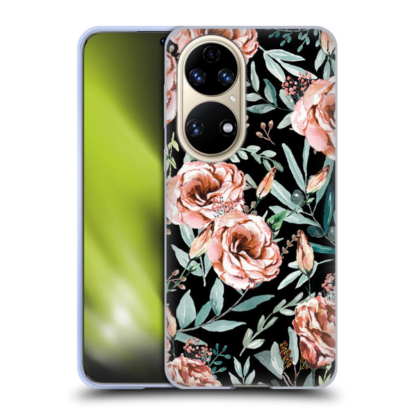 Anis Illustration Bloomers Black Soft Gel Case for Huawei P50