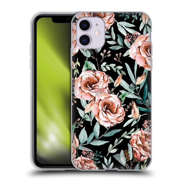 Anis Illustration Bloomers Black Soft Gel Case for Apple iPhone 11