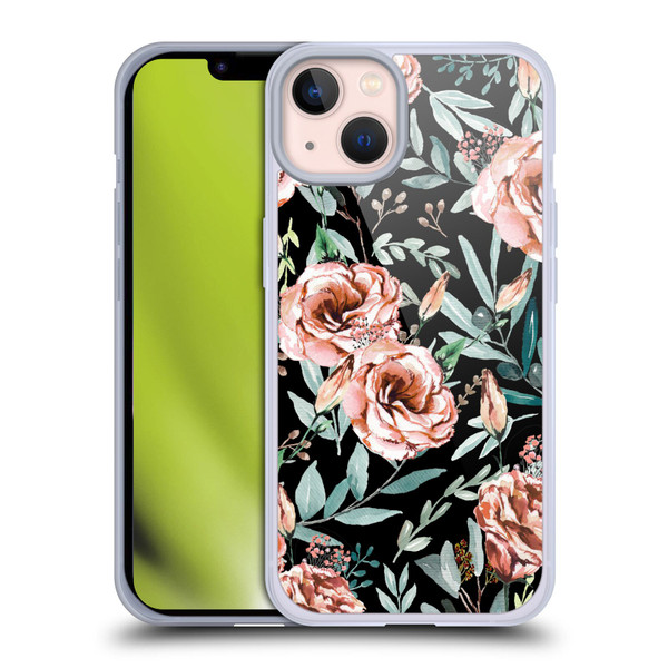 Anis Illustration Bloomers Black Soft Gel Case for Apple iPhone 13