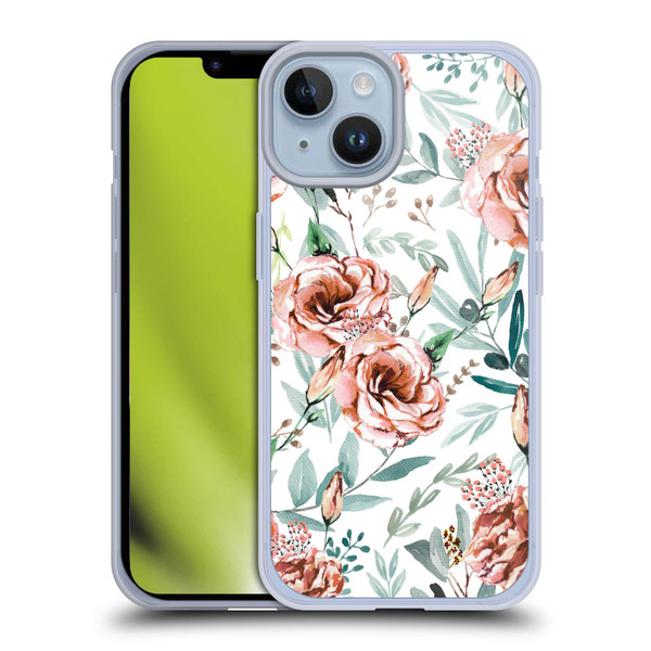 Anis Illustration Bloomers White Soft Gel Case for Apple iPhone 14