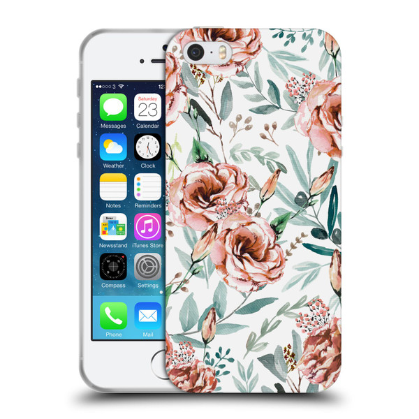 Anis Illustration Bloomers White Soft Gel Case for Apple iPhone 5 / 5s / iPhone SE 2016