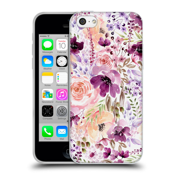 Anis Illustration Bloomers Floral Chaos Soft Gel Case for Apple iPhone 5c