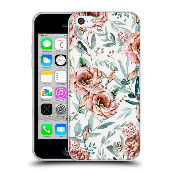Anis Illustration Bloomers White Soft Gel Case for Apple iPhone 5c