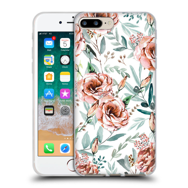 Anis Illustration Bloomers White Soft Gel Case for Apple iPhone 7 Plus / iPhone 8 Plus