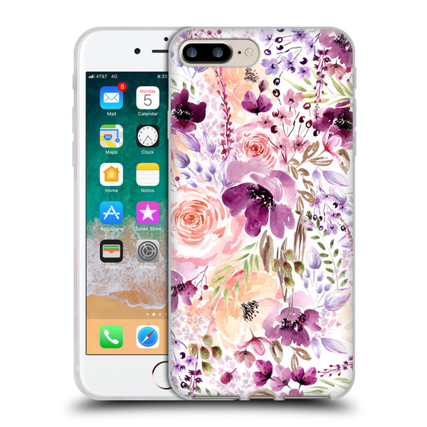 Anis Illustration Bloomers Floral Chaos Soft Gel Case for Apple iPhone 7 Plus / iPhone 8 Plus