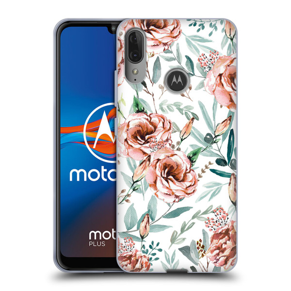 Anis Illustration Bloomers White Soft Gel Case for Motorola Moto E6 Plus