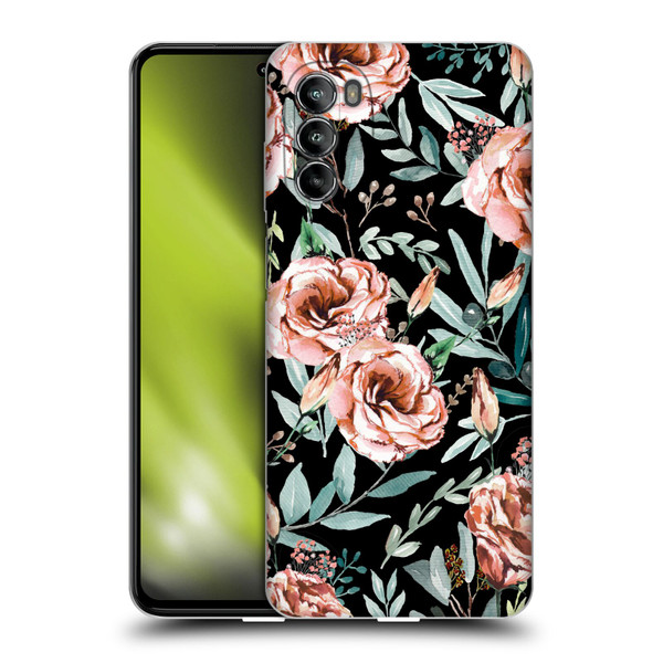 Anis Illustration Bloomers Black Soft Gel Case for Motorola Moto G82 5G