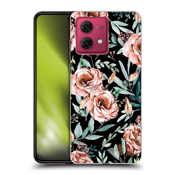 Anis Illustration Bloomers Black Soft Gel Case for Motorola Moto G84 5G