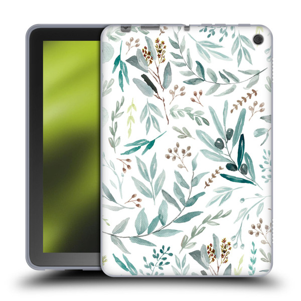 Anis Illustration Bloomers Eucalyptus Soft Gel Case for Amazon Fire HD 8/Fire HD 8 Plus 2020