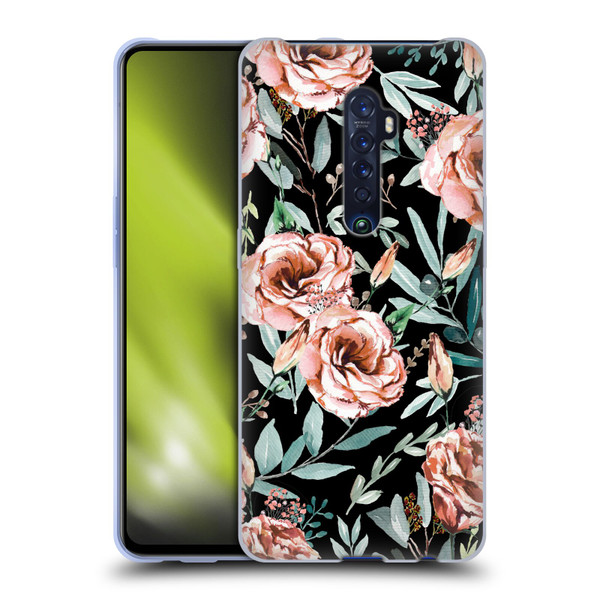 Anis Illustration Bloomers Black Soft Gel Case for OPPO Reno 2