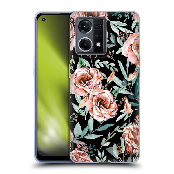 Anis Illustration Bloomers Black Soft Gel Case for OPPO Reno8 4G