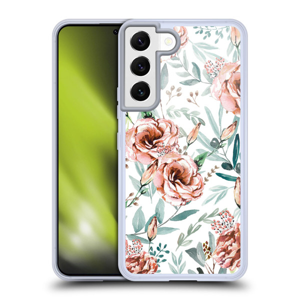 Anis Illustration Bloomers White Soft Gel Case for Samsung Galaxy S22 5G