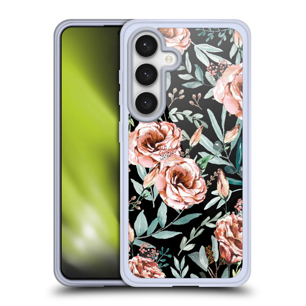 Anis Illustration Bloomers Black Soft Gel Case for Samsung Galaxy S24 5G