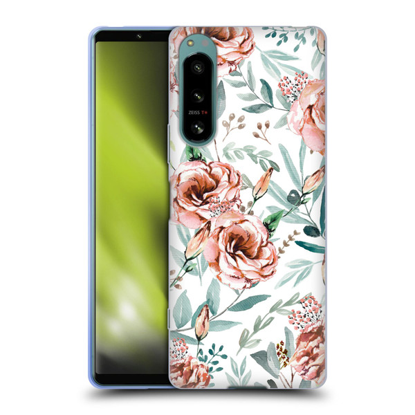 Anis Illustration Bloomers White Soft Gel Case for Sony Xperia 5 IV
