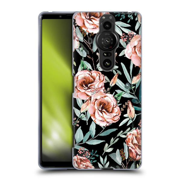 Anis Illustration Bloomers Black Soft Gel Case for Sony Xperia Pro-I