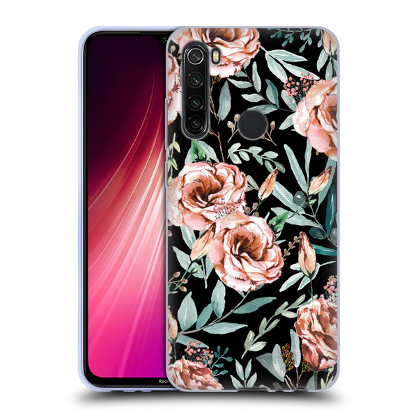 Anis Illustration Bloomers Black Soft Gel Case for Xiaomi Redmi Note 8T