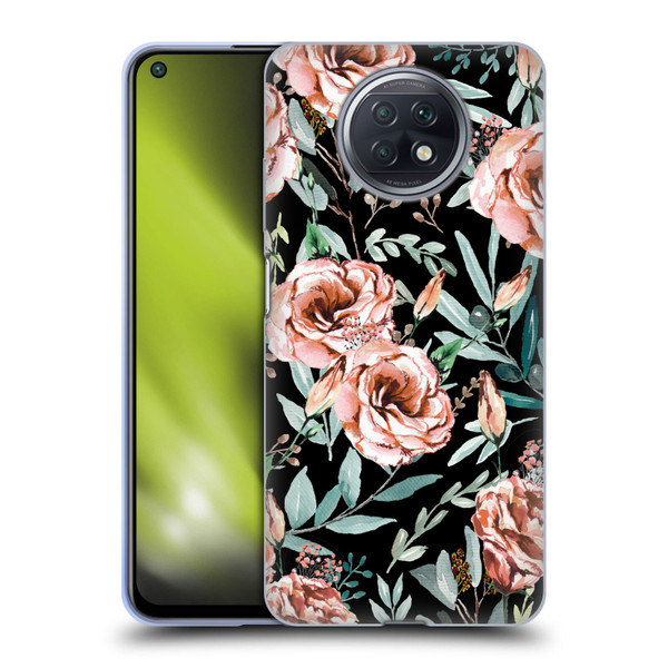 Anis Illustration Bloomers Black Soft Gel Case for Xiaomi Redmi Note 9T 5G