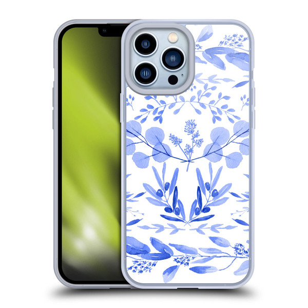 Anis Illustration Floral And Leaves Mediterranean Scene Soft Gel Case for Apple iPhone 13 Pro Max