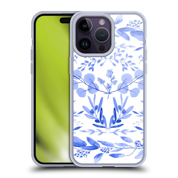 Anis Illustration Floral And Leaves Mediterranean Scene Soft Gel Case for Apple iPhone 14 Pro Max