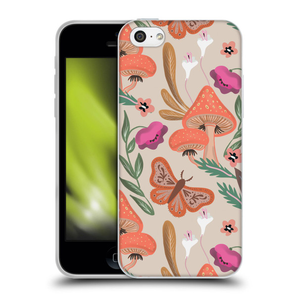 Anis Illustration Floral And Leaves Mushrooms Soft Gel Case for Apple iPhone 5c
