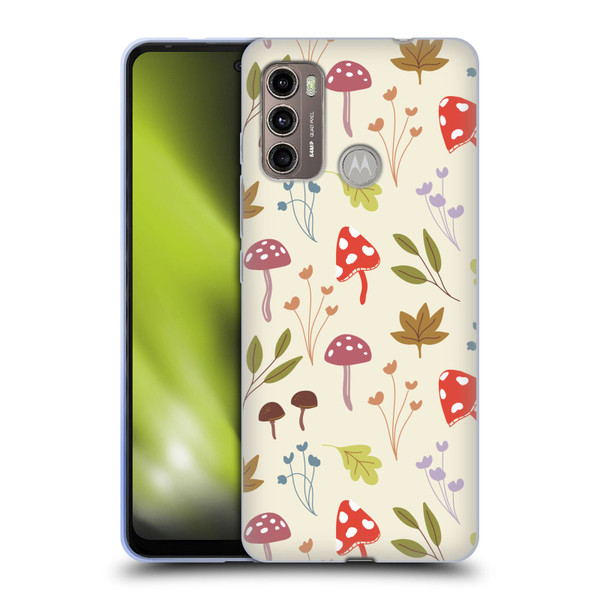 Anis Illustration Floral And Leaves Cute Mushrooms Soft Gel Case for Motorola Moto G60 / Moto G40 Fusion