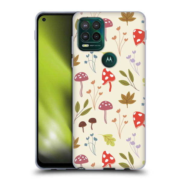 Anis Illustration Floral And Leaves Cute Mushrooms Soft Gel Case for Motorola Moto G Stylus 5G 2021