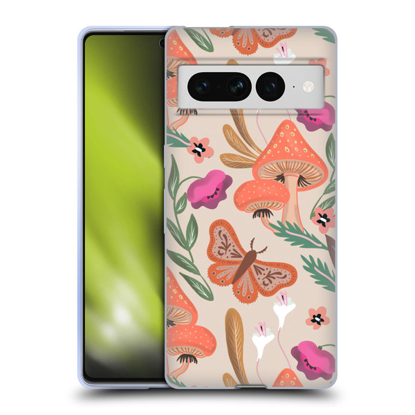 Anis Illustration Floral And Leaves Mushrooms Soft Gel Case for Google Pixel 7 Pro