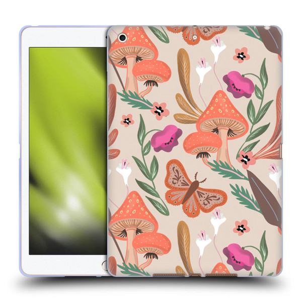 Anis Illustration Floral And Leaves Mushrooms Soft Gel Case for Apple iPad 10.2 2019/2020/2021
