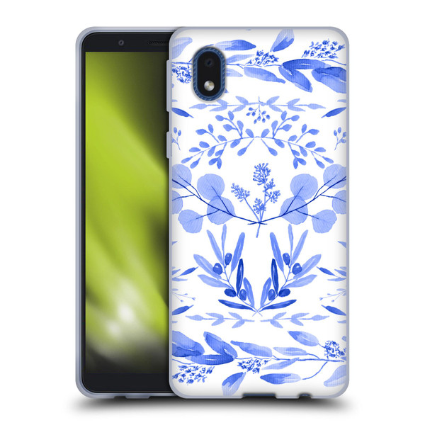Anis Illustration Floral And Leaves Mediterranean Scene Soft Gel Case for Samsung Galaxy A01 Core (2020)