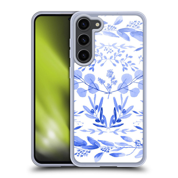 Anis Illustration Floral And Leaves Mediterranean Scene Soft Gel Case for Samsung Galaxy S23+ 5G