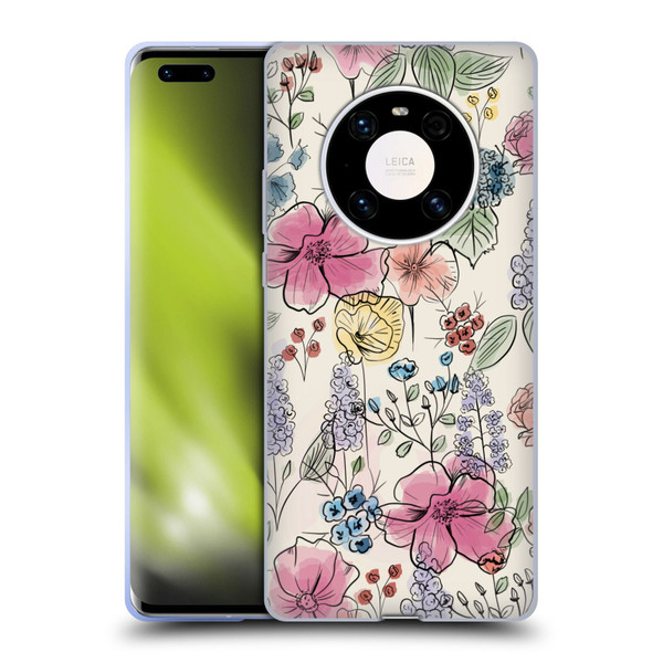 Anis Illustration Floral Pattern Wild Garden Soft Gel Case for Huawei Mate 40 Pro 5G