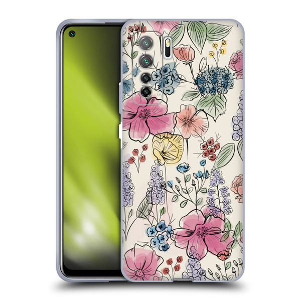 Anis Illustration Floral Pattern Wild Garden Soft Gel Case for Huawei Nova 7 SE/P40 Lite 5G