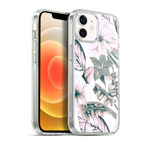 Anis Illustration Floral Pattern Pink Tropicals Soft Gel Case for Apple iPhone 12 / iPhone 12 Pro & MagSafe