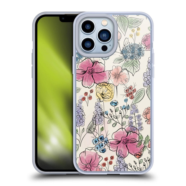 Anis Illustration Floral Pattern Wild Garden Soft Gel Case for Apple iPhone 13 Pro Max